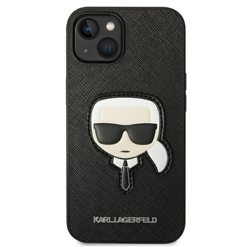 Гръб Karl Lagerfeld PU Saffiano Karl Head Case за iPhone 14 Plus - Черен